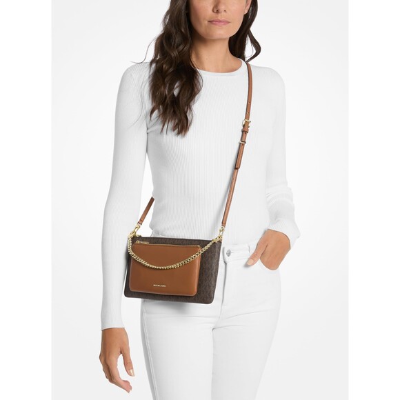 NEW Auth. MICHAEL KORS BECK MD Convertible Shoulder Tote MK  Michael One Size, Gold-tone Hardware/Mk Signature Coated Twill/Brown/Acorn